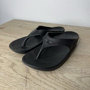 Telic Black Flip Flop Thong Athletic Recovery Sandals Womens Size M